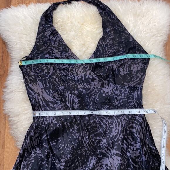 Jonathan Martin Studio Silk Halter Surplice V-neck Backless Maxi Dress EUC Sz 10 - Picture 11 of 12